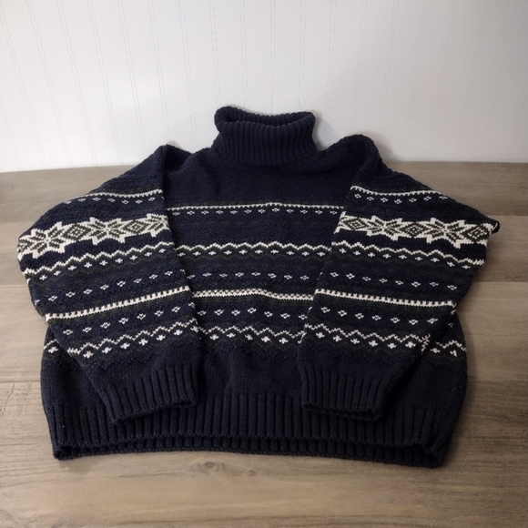 Liberty Sweaters Fair Isle Nordic pattern navy blue sweater - Picture 11 of 11